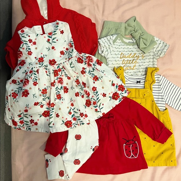 Over 123 Pieces of Baby Girls’ Clothing (sizes 3-6M up to 12-18M) - Picture 1 of 11